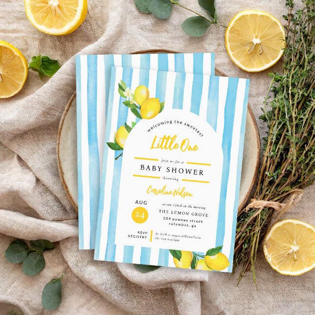 Sweet Little One Summer Lemon Baby Shower Invitation (Creator Uploaded)