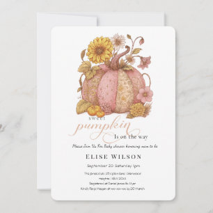 Sweet Little patch pumpkin florals is on the way Invitation
