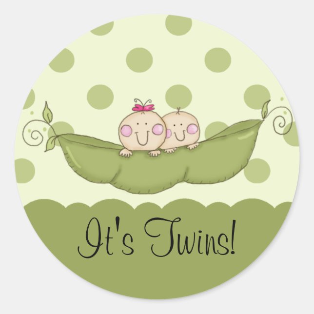 Sweet Little Pea Baby Twins Sticker (Front)