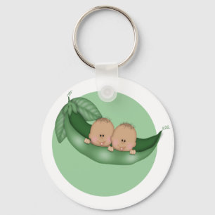 Sweet Little Pea Twins Key Ring