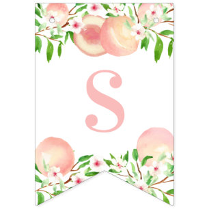 Sweet Little Peach Baby or Bridal Shower Party Bunting