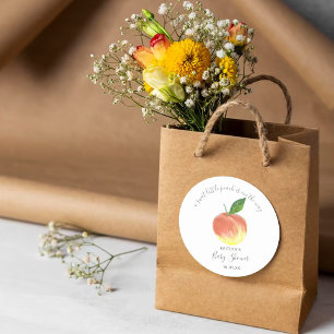 Sweet Little Peach Baby Shower 2" Round