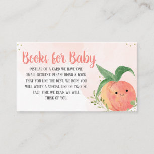 Sweet Little Peach Baby Shower Books for Baby Enclosure Card