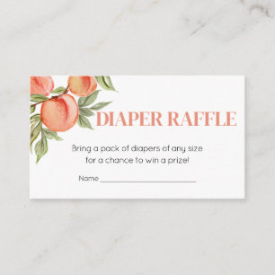 Sweet Little Peach Baby Shower Diaper Raffle Enclosure Card