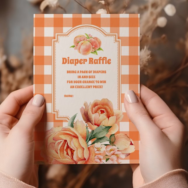 Sweet Little Peach Baby Shower Diaper Raffle Enclosure Card (Creator Uploaded)