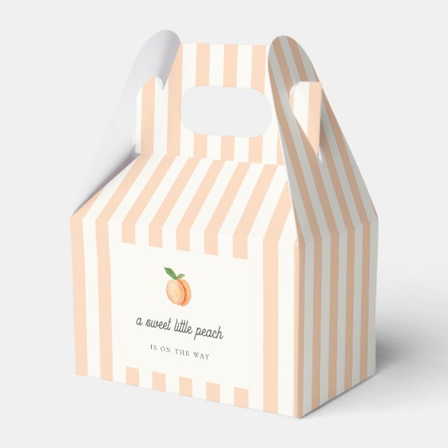 Sweet Little Peach Baby Shower Favour Box (Front Side)