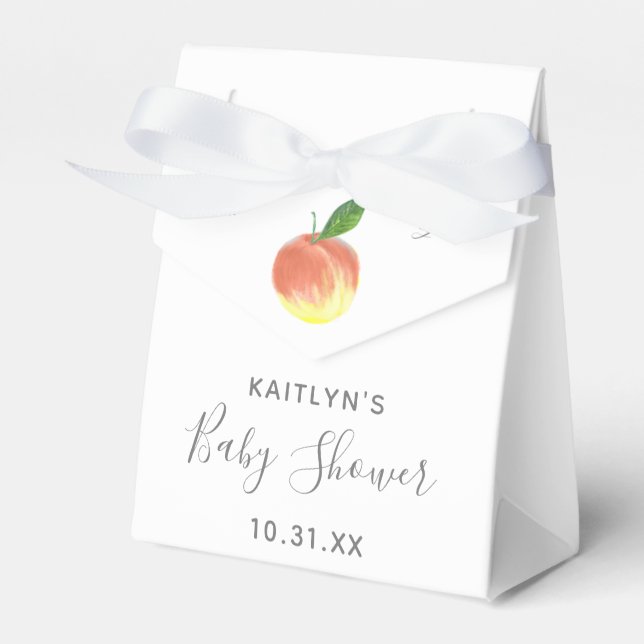 Sweet Little Peach Baby Shower Favour Box (Front Side)