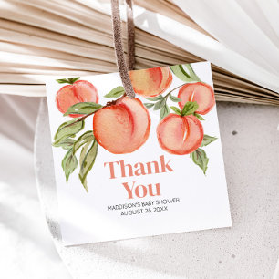 Sweet Little Peach Baby Shower Favour Tags