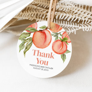 Sweet Little Peach Baby Shower Favour Tags