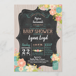 Sweet Little Peach Baby Shower Invitation
