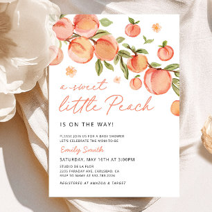 Sweet Little Peach Baby Shower Invitation
