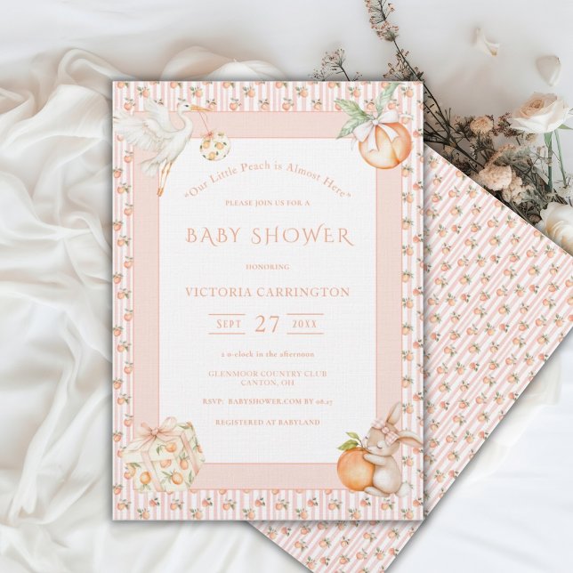 Sweet Little Peach Baby Shower Invitation (Creator Uploaded)