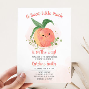Sweet Little Peach Baby Shower Invitation