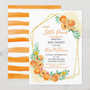 Sweet Little Peach Baby Shower Invitation