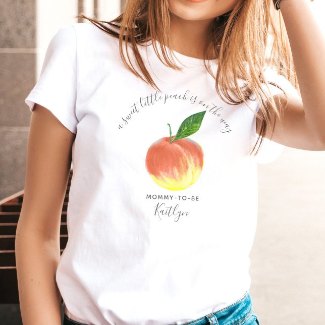 Sweet Little Peach Baby Shower Mummy-to-be T-Shirt (Creator Uploaded)