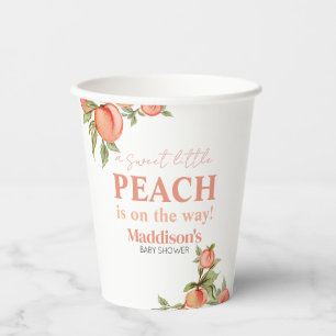 Sweet Little Peach Baby Shower Paper Cups