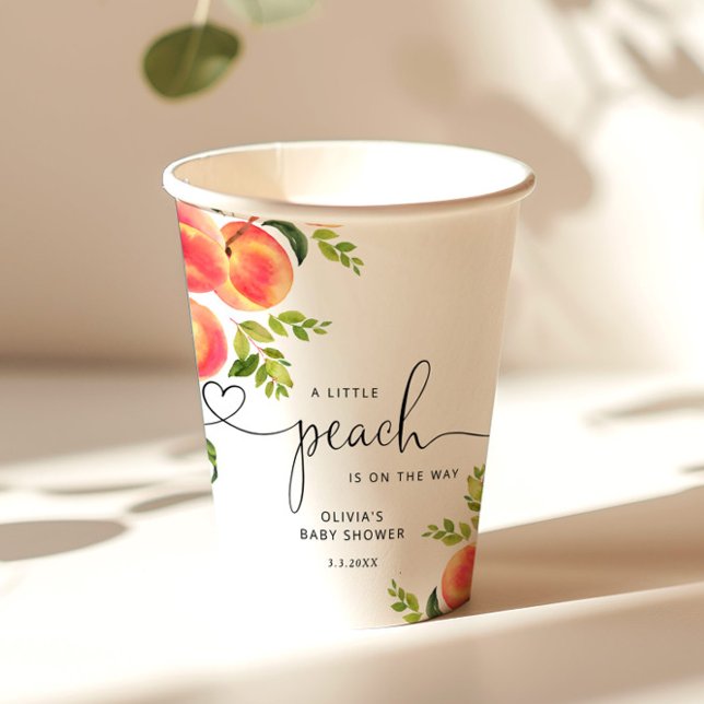 Sweet little peach baby shower paper cups (Creator Uploaded)