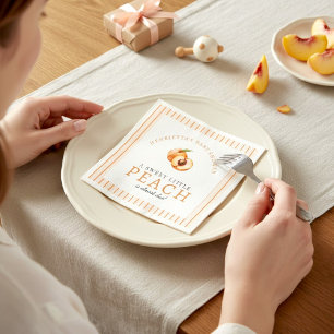 Sweet Little Peach Baby Shower Paper Napkins