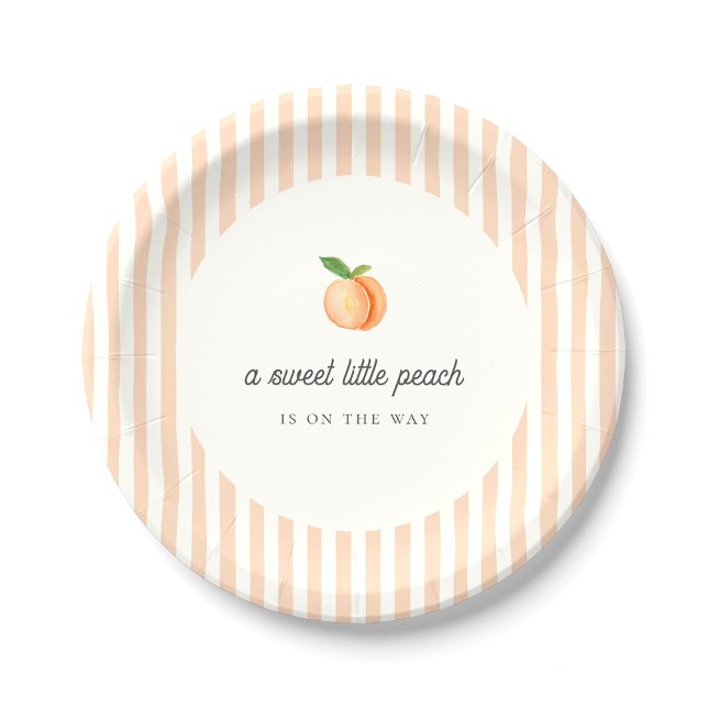 Sweet Little Peach Baby Shower Paper Plate (Creator Uploaded)
