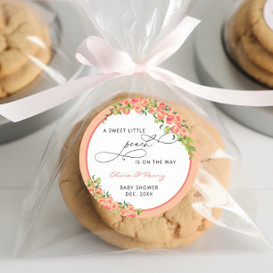 Sweet Little Peach Baby Shower Peach Fuzz Classic Round Sticker