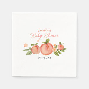 Sweet Little Peach Baby Shower Personalised Napkin