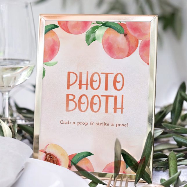 Sweet Little Peach Baby Shower Photo Booth Poster (Creator Uploaded)