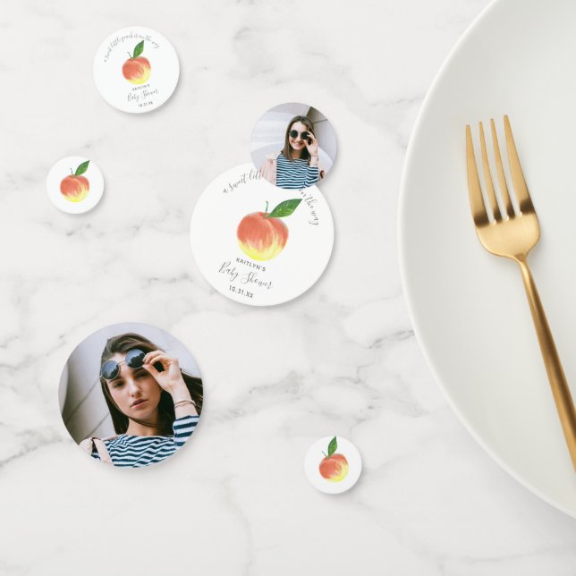 Sweet Little Peach Baby Shower Photo Confetti (Group)