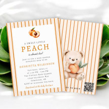 Sweet Little Peach Baby Shower QR RSVP