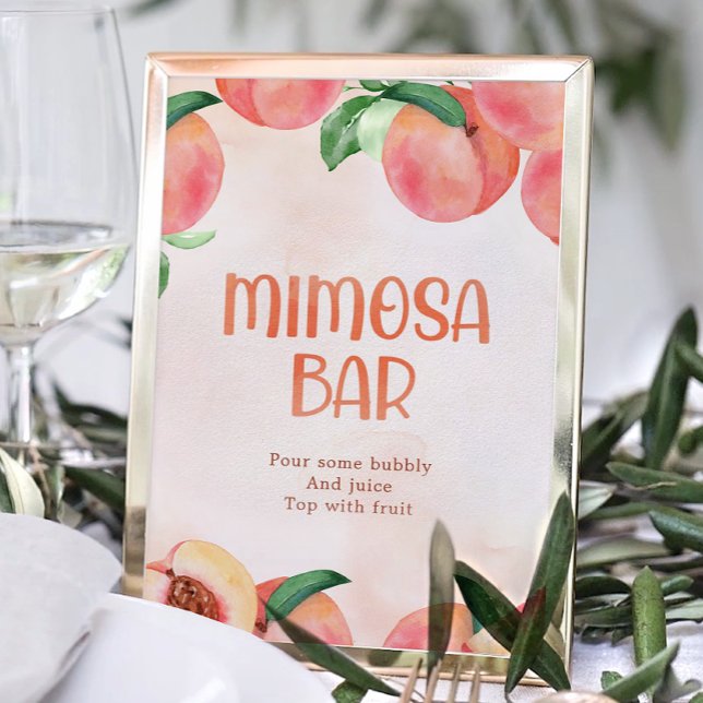 Sweet Little Peach Baby Shower Sign Mimosa Bar (Creator Uploaded)