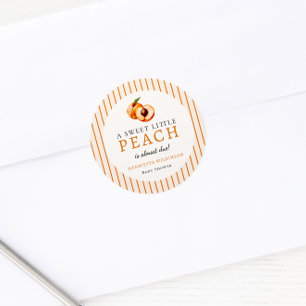 Sweet Little Peach Baby Shower Stickers