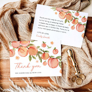 Sweet Little Peach Baby Shower Thank You Card