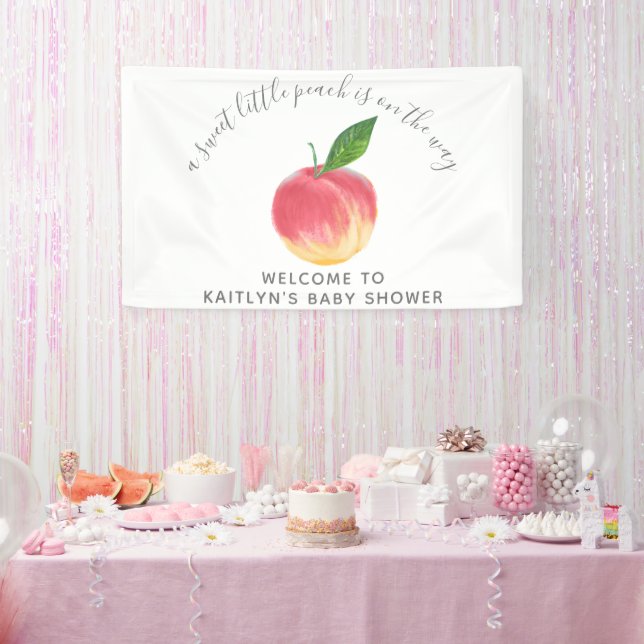 Sweet Little Peach Baby Shower Welcome Sign (Party)