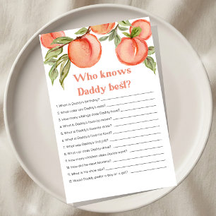 Sweet Little Peach Baby Shower Who knows Dad Game