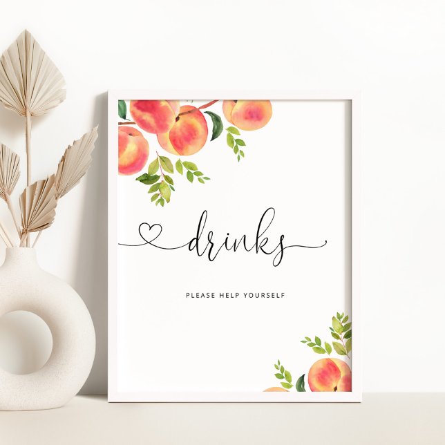 Sweet little peach Drinks help yourself Poster (Creator Uploaded)