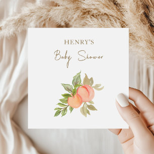 Sweet Little Peach Fruit Baby Shower Napkin