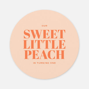 Sweet Little Peach Girl First Birthday Invitation