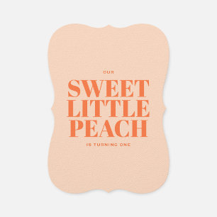 Sweet Little Peach Girl First Birthday Invitation