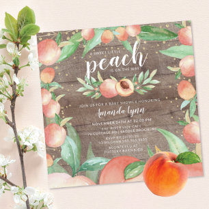 Sweet Little Peach Girls Baby Shower  Invitation