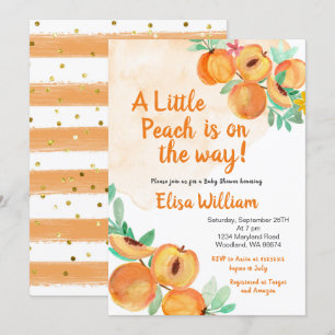 Sweet Little Peach is on the Way Baby Shower  Invitation