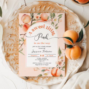 Sweet little peach is on the way baby shower invitation