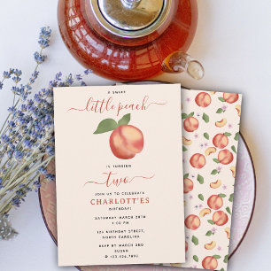Sweet Little Peach Kids Birthday Party Invitation