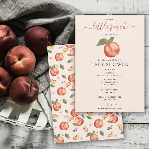 Sweet Little Peach On The Way Baby Shower Invitation