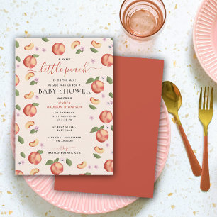 Sweet Little Peach On The Way Baby Shower Invitation