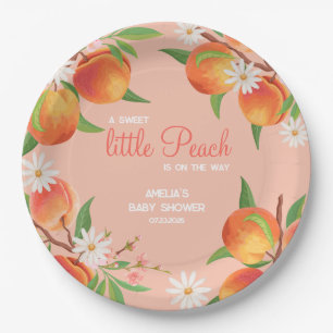 Sweet  Little Peach On The Way Baby Shower Paper Plate