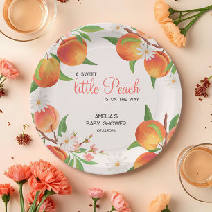 Sweet  Little Peach On The Way Baby Shower Paper Plate