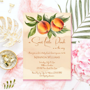 Sweet little peach spring summer baby shower  invitation