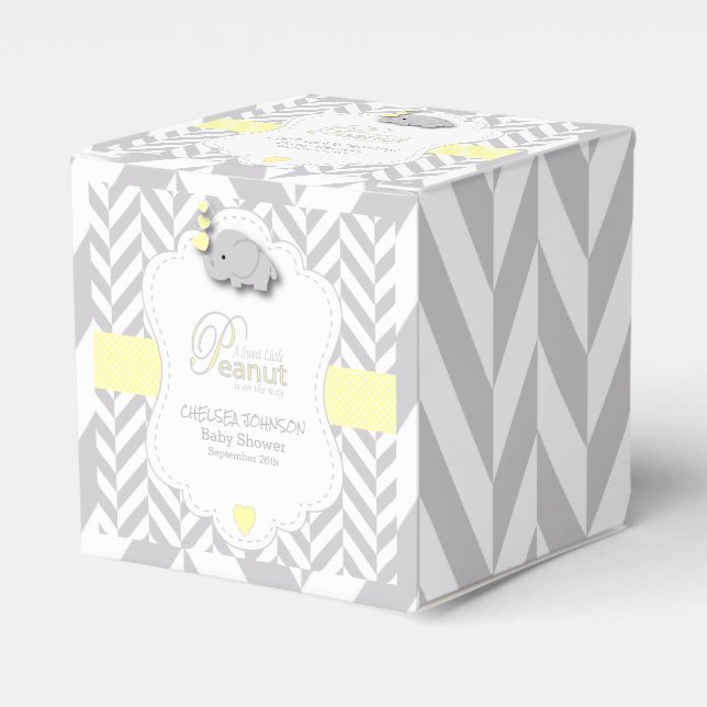 Sweet Little Peanut  Elephant Baby Shower Favour Box (Front Side)