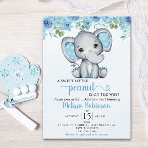 Sweet Little Peanut is on the way Baby shower Boy Invitation