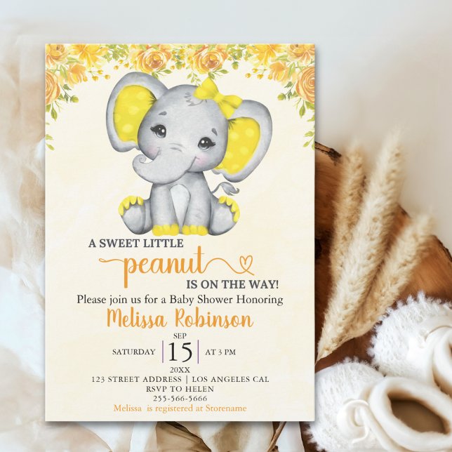 Sweet Little Peanut is on the way Baby shower Girl Invitation (Creator Uploaded)