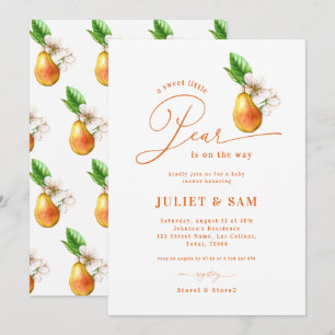 Sweet Little Pear Gender Neutral Baby Shower Invitation